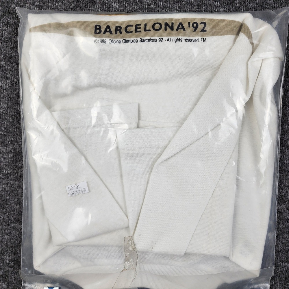 Massana Barcelona 92 Olympics T-Shirt Unisex Medium White Vintage NWT 1992 - Picture 2 of 7